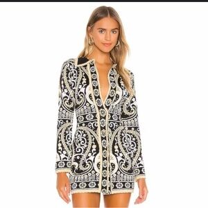 Alice McCall Black and Cream Mini Dress